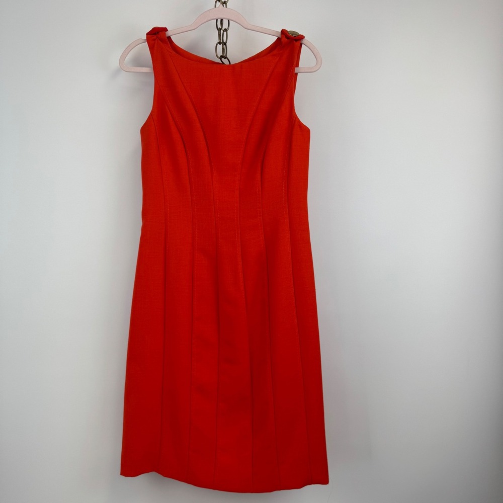 Tory Burch Dress Women's Size 4‎ Red Wool Blend Sleeveless Sheath Career